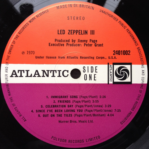  Led Zeppelin III vinyl record: CDs y Vinilo